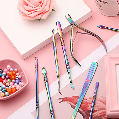 12 Pieces Cuticle Nippers And Ingrown Nail Kit Cuticle Pusher Triangle Nail Polish Remover Nail Cleaner Fork Nail File Lifter Cuticle Peeler Scraper For Fingernail Toenail Manicure #TOP5