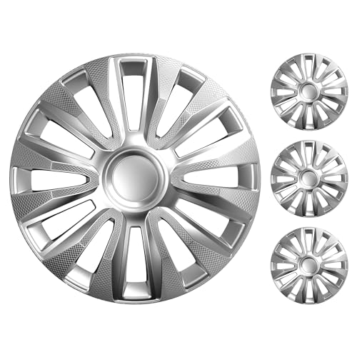 M MOTOS Radkappen Set 15 Zoll - Flexibler Felgenschutz Ganz Ohne Werkzeuge