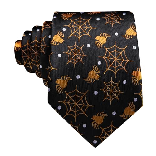 Image of Barry.Wang Man Tie Sets Skull Ties Animal Extra Long Necktie Silk Woven Handkerchief Cufflinks Festival Party Gift