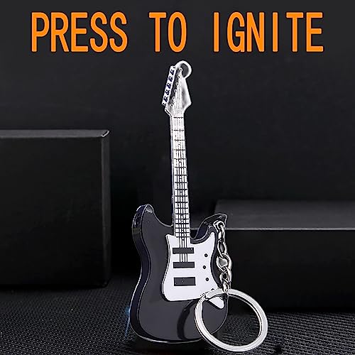 Encendedor llavero metálico vintage guitarra recargable miniatura 5