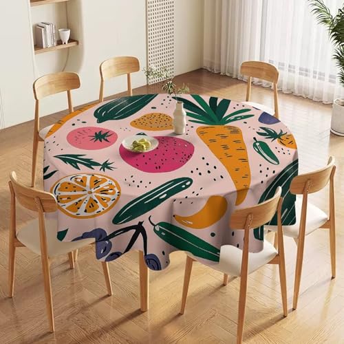 Nappe ronde imperméable 152cm lavable pour table de salle à manger - 4