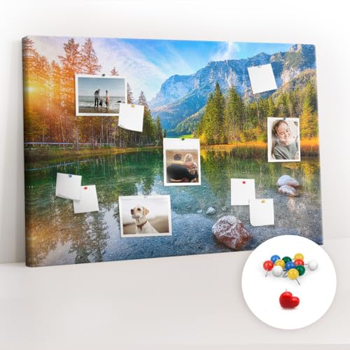 Tableau liège horizontal 120x80 coloré motif montagnes pour bureau - 2