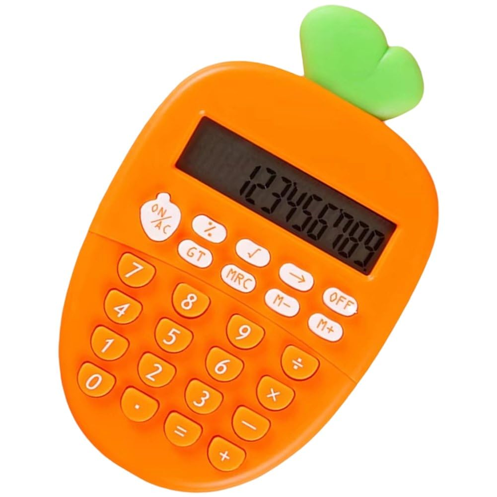 Casiler Adorable Carrot Shaped Electronic Calculators Lightweight Portable Office and School Use Design for Students and Easy to Carry