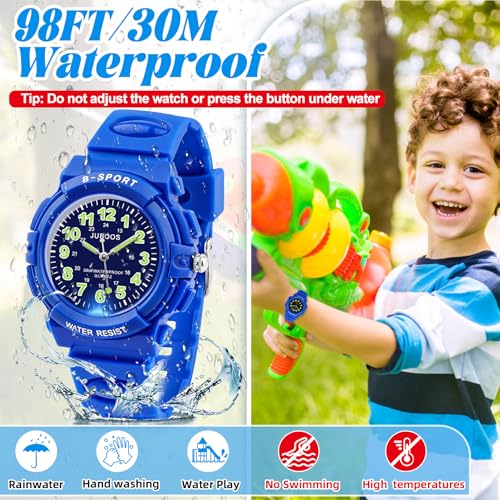 Image of Juboos Kids Watch Analog for Boys Girls, Childrens Waterproof Soft Strap Kids Time Teaching Quartz Wristwatch for Ages 5-15