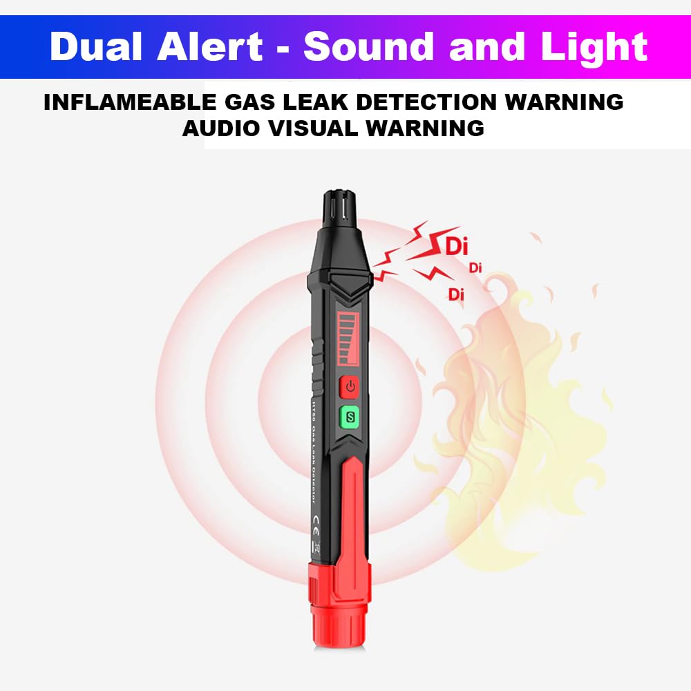 amiciSense Flammable Gas Leak Detector Pen 50~1000PPM with Visual and Audible Alarm 1