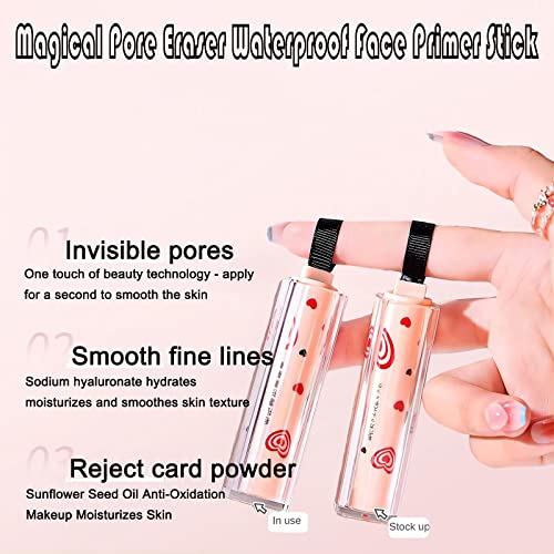Magical Pore Eraser Waterproof Face Primer Stick,Matte Priming Makeup Blur Stick Invisible Pore Primer Stick,Magical Pore Eraser Waterproof Face Primer Stick,Blur Stick Primer For Face（3Pcs） #TOP2