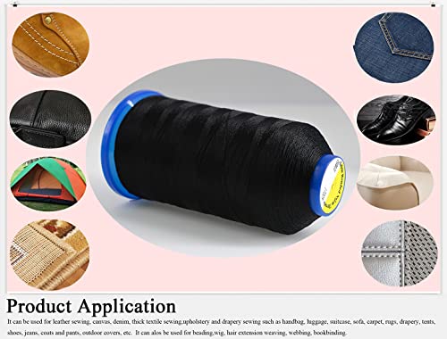 Hilo de Nylon Bonded Selric Pack 2 Negro y Azul Marino 1700 yd miniatura 4