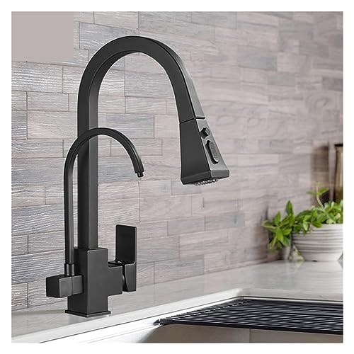 Robinet de cuisine filtré noir mat à cartouche céramique durable