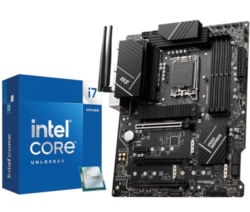 INLAND Micro Center CPU Motherboard Intel Core i7-14700K 20 Cores up to 5.6 GHz Unlocked LGA 1700 Desktop Processor with Integrated Graphics Plus MSI PRO Z790-P WiFi DDR5 ProSeries Motherboard