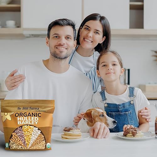 Image of Organic Hulled Barley Grain 2.8lb - Whole Barley Groat Seed Bulk | Great for Soup, Flour, Cereal, Home Brewing, Grinding - High in Fiber - USDA Certified | Vegan | Non-GMO