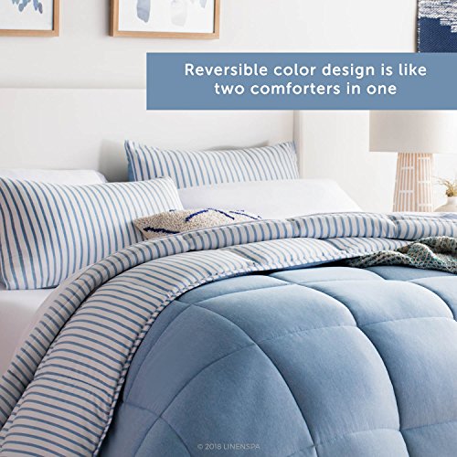 LINENSPA All Season Hypoallergenic Down Alternative Microfiber Comforter