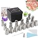 Russian Piping Tips Baking Supplies 31pcs The ONLY Cake Piping Nozzles Set with Perfect 16 Flower and Sphere Icing Tips Combo By MRTONG Cake Decoration Tips 