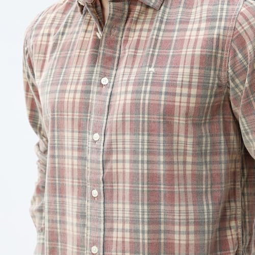 Image of BASICS 100% Cotton Checked Shirt for Men | Slim Fit | Everyday Smart Casual Wear | Full Sleeve