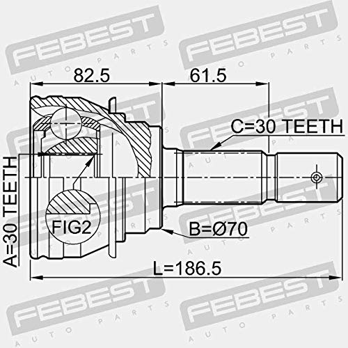 Amazon.com: Outer Cv Joint 30X70X30 Febest 0110-067 Oem 43460 