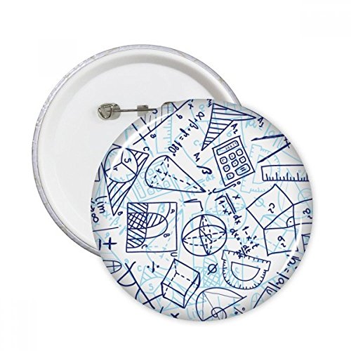 Cadeau enseignant math règle calculatrice badge bleu lot de 5