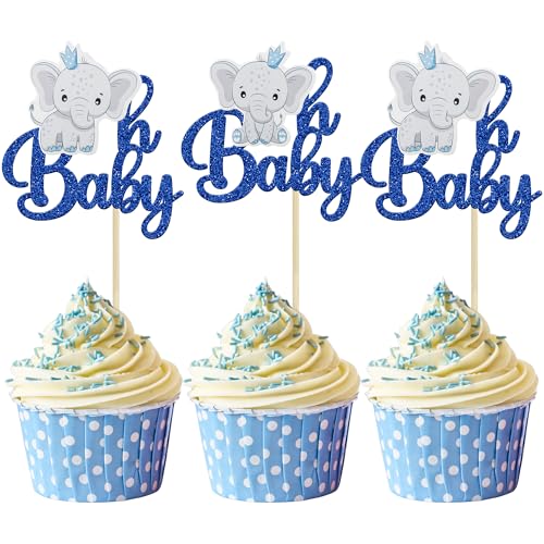 Decoración para cupcakes de elefante Oh Baby, el toque tierno para tu tarta de revelación de niño