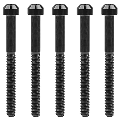 Image of Titanium Torx Square Head M6 x 10 15 20 25 30 35 40 45 50 60 65 70 80mm Screw Pack of 5 (Black, M6x65mm)