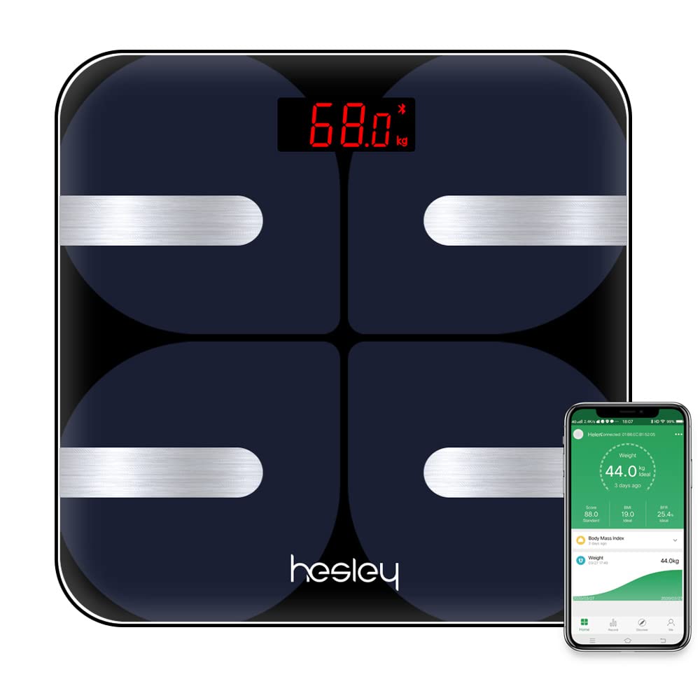 Hesley Premium Smart Bluetooth Body Fat Weighing Scale with 18 Essential Measurements and ITO Conductive Glass,FDA Approved with Hesley App (Bluetooth Sensor Technology) (B08B4311JR) Amazon Price History, Amazon Price Tracker