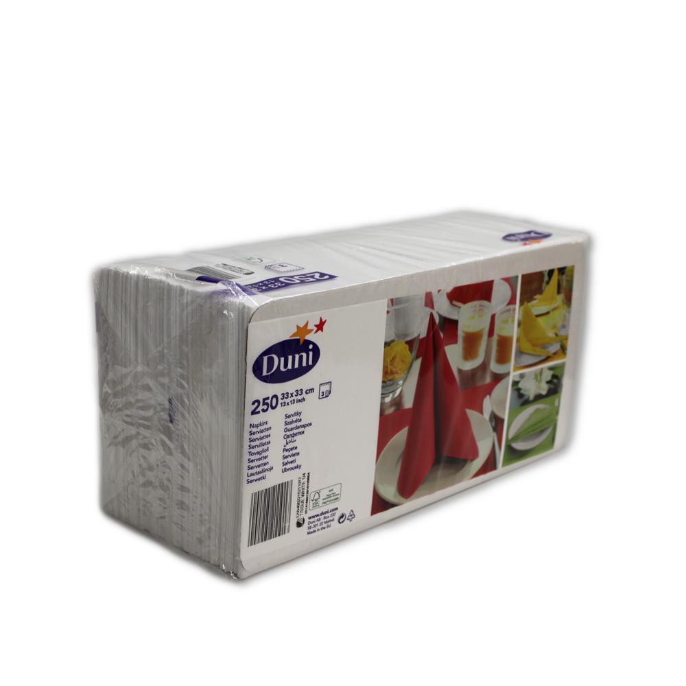 Duni "Srp 3-Ply Napkins, White, 33 cm, Pack of 250