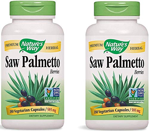 Nature's Way Premium Herbal Saw Palmetto Berries 585 mg (180 Vegetarian Capsules) Pack of 2