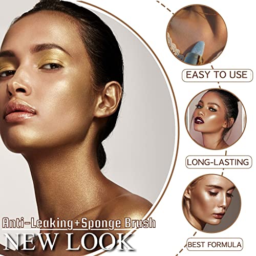 Polvo De Hadas Face Powder, Sayingart Shimmer Face And Body Highlighter Glitter Stick Makeup,Three-Dimensional Glitter Face Blusher High Gloss Fairy Sparkle Patting Gel Hair Eye Lip Dust - White #TOP2