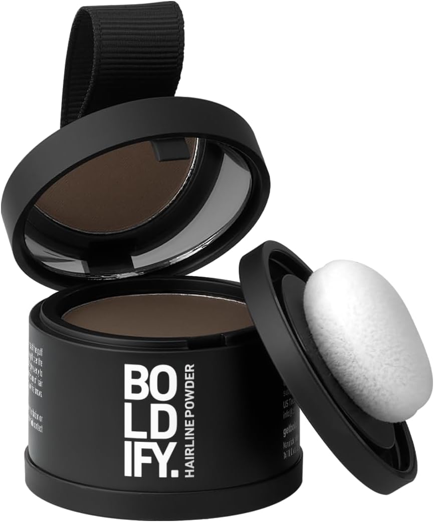 Hairline Powder - Root Touch Up Hair Color for Gray Coverage - Bald Spot Concealing Hair Powder for Women and Men - 24-Hour Stain-Proof - Medium Brown