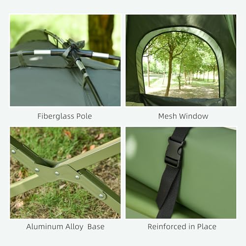Outsunny Carpa Camping Cot 6-en-1 Cama Plegable para 1 Persona miniatura 6