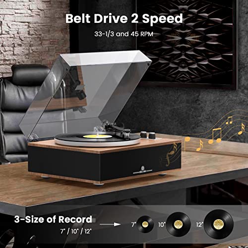 Angles Horn Platine Vinyle Tourne Disque Vinyle Bluetooth HiFi avec Haut-parleurs Préamplificateur Phono intégré 33/45 TR/Min et Micro AT-3600L - Les Beatles, Paul McCartney, John Lennon, RIngo Starr, George Harrison Angles Horn Platine Vinyle Tourne Disque Vinyle Bluetooth HiFi avec Haut-parleurs Préamplificateur Phono intégré 33/45 TR/Min et Micro AT-3600L – Image 5