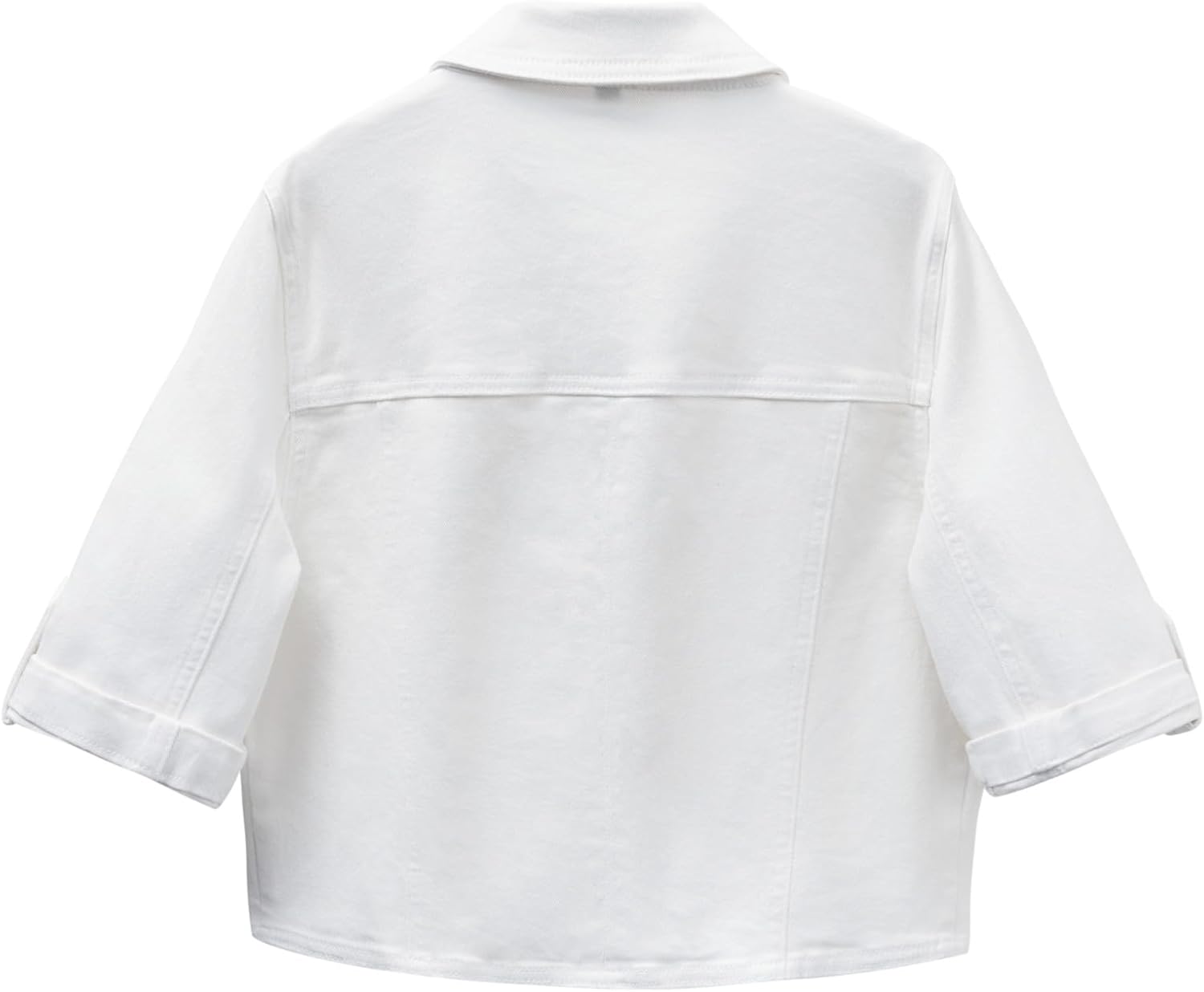 Anienaya Women's Short Sleeve Stretchy Denim Jacket Button Down Summer Cropped Trucker Jean Jackets - Image 2