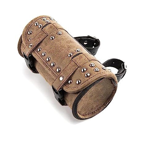 Alforja mini para motocicleta, bolsa para horquilla de 8,26 pulgadas, hecha de cuero sintético PU, bolsa para herramientas en manillar para motocicleta, bicicleta eléctrica y bicicleta (Estilo B) miniatura 1
