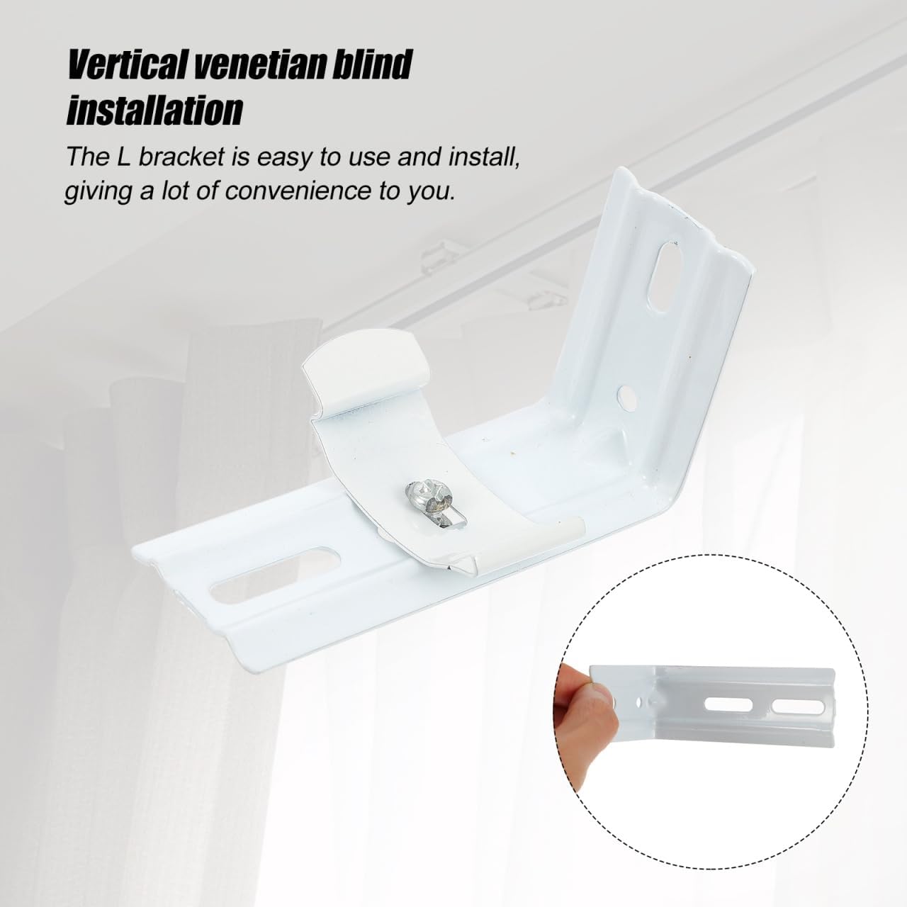 4Pcs L Shape Curtain Brackets Set for Vertical Blinds Heavy Duty Curtain Holders for Home Office and Kitchen Use