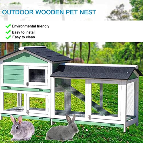 ACIYD Hühnerstall Villa Geflügelstall Kaninchenstall, Kaninchenhütte im Freien, hölzerne große Hasenkäfig, Hühnchen… – Bild 3