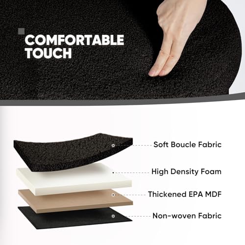 Image of B FSOBEIIALEO Ottoman with Storage for Living Room, Sherpa Folding Storage Ottoman Foot Rest, 30 Inches Collapsible Bedroom Bench Black