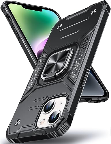 Coque iPhone 15 antichoc fini les chutes accidentelles grâce à l'étui à anneau métallique