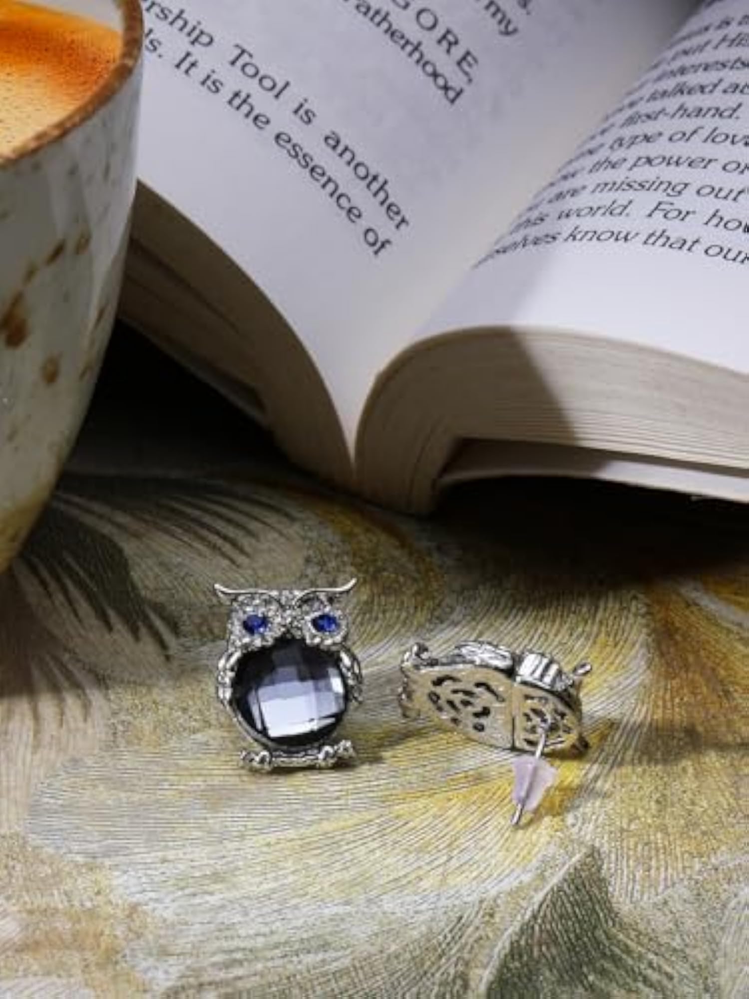 Women's Bohemian Owl Crystal Studs Earrings, Cute Design