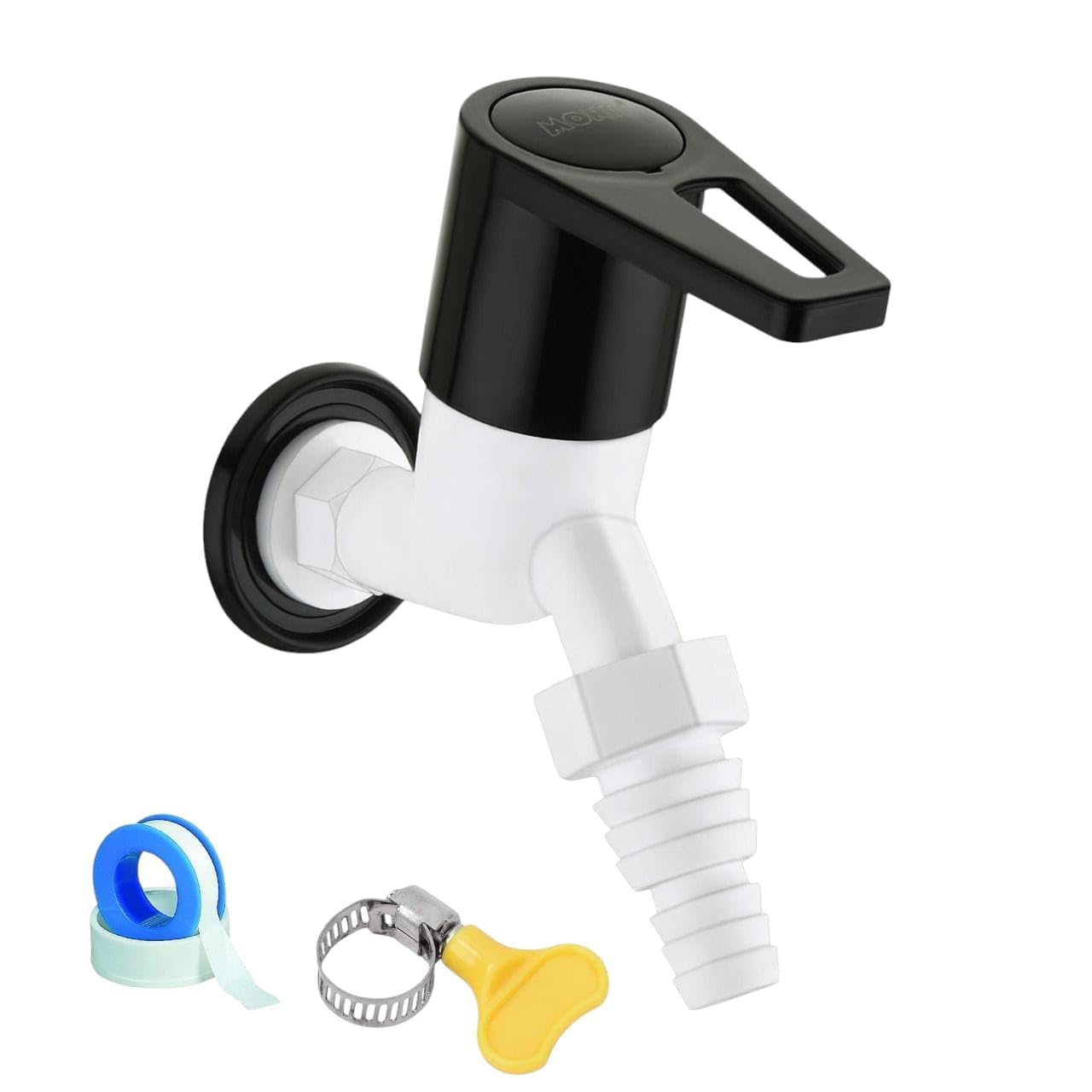 MONIT ABS Plastic Angle Valve Water Tap, Bib Cock for Wall Flange - Hot & Cold Water Tap for Kitchen & Bathroom with Teflon Tape (Eco Nozzel Tap)-picture-37