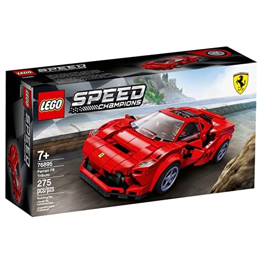 LEGO Speed Champions - Ferrari F8 Tributo, Set de Construcción de Coche de Carreras de Juguete, Incluye Minifigura del Conductor del Deportivo (76895)
