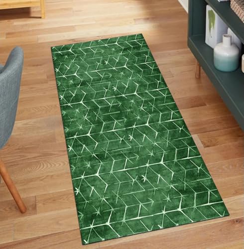 Tapis de couloir moderne vert foncé pour une décoration d'entrée chaleureuse - 2