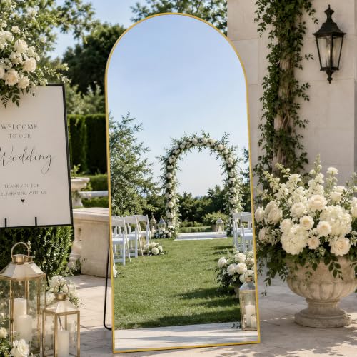 Image of Koonmi 67x30 Arched Full Length Mirror, Floor Mirror with Stand