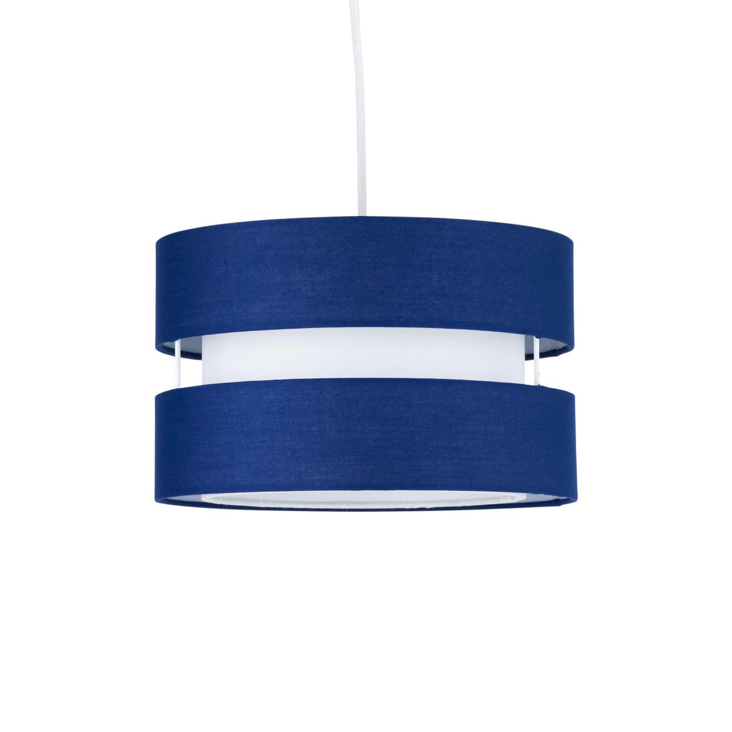 Firstchoicelighting Blue Navy Ceiling Light Shade, Easy Fit Pendant Shade, Diameter 26Cm