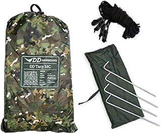 DD Hammocks - DD Tarp 5x5 - MC: Extra Large Waterproof Camouflage Tarpaulin For Multi Person Family Camping And Outdoor Group Shelter
