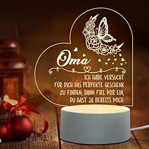 Niyewsor Oma Geschenk Nachtlicht, Weihnachtsgeschenke für oma, Geschenke für Oma Geburtstag von Enkel, Beste Oma…