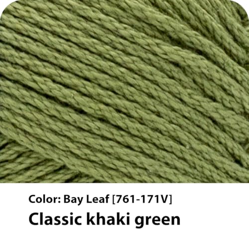 Image of Lion Brand 24 /7 Cotton Yarn, Yarn for Knitting, Crocheting, and Crafts, Bay Leaf, 3 Pack | Light Worsted 100% Mercerized Cotton Yarn for Crochet, Knitting, Craft, 185 Yards of Natural Fiber for Tees, Bags, Dishcloths