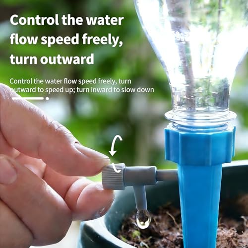 24 Stück Automatische Bewässerung Set Urlaub Bewässerungssystem Gartenpflanzen Tröpfchenbewässerung mit Langsam Entriegelbarem Steuerventil für Topfpflanzen (Set 1)