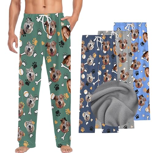 Personalized Flannel Pajama Pants For Men Women, Custom Unisex Faces Sleepwear Bottom, Customized Pj Pants with Pocket