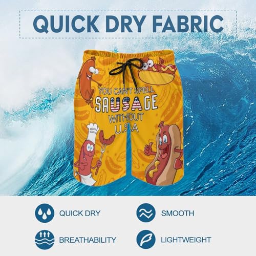 Mens Swim Trunks Quick Dry Funny Beach Board Shorts with Mesh Lining Hawaiian Swimwear Bathing Suits4