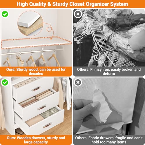 Cyclysio CS-YCJ3H Closet System, 8Ft Closet Organizer System thumb #2