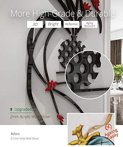 Hermione Baby 3D Potted Plant Wall Murals For Living Room Bedroom Sofa Backdrop Tv Wall Background, Originality Stickers Gift, Diy Wall Decal Wall Decor Wall Decorations (Red, Large) #TOP2