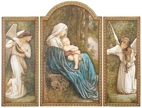 Partial piece) Joseph's Studio by Roman, Panels & Plaques Collection, 20\" H Madonna W/Child Triptych, Home Décor, Devout Gift, Prayerful Inspiration (1x26x20)