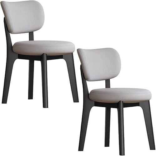 Miniatura 49 de YVYKFZD Juego de sillas de comedor, sillas de cocina sin brazos de madera, silla de comedor con respaldo curvo, silla tapizada de cuero para sala de